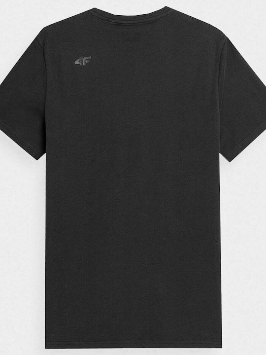 4F Ανδρικό T-shirt Μαύρο με Στάμπα