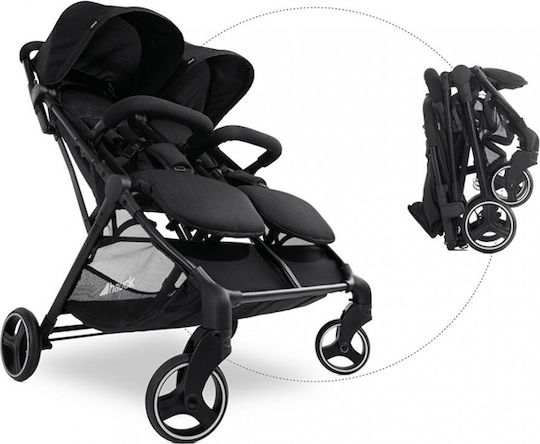 Hauck Swift X Duo Adjustable Double Stroller Suitable for Newborn Black 12.3kg