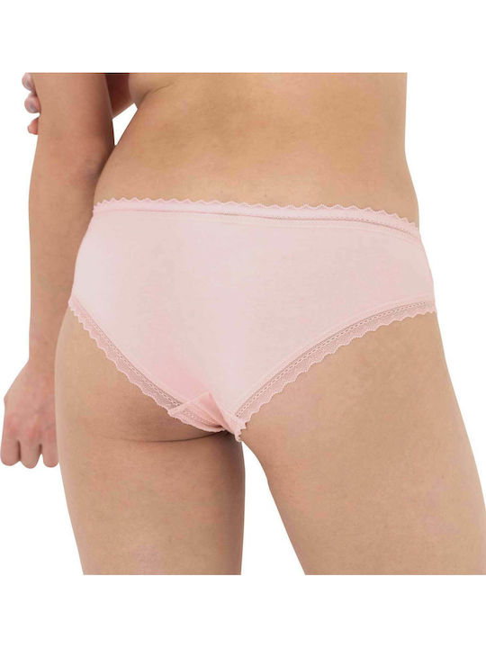 Lila Βαμβακερά Γυναικεία Slip 2Pack με Δαντέλα Blue/Pink