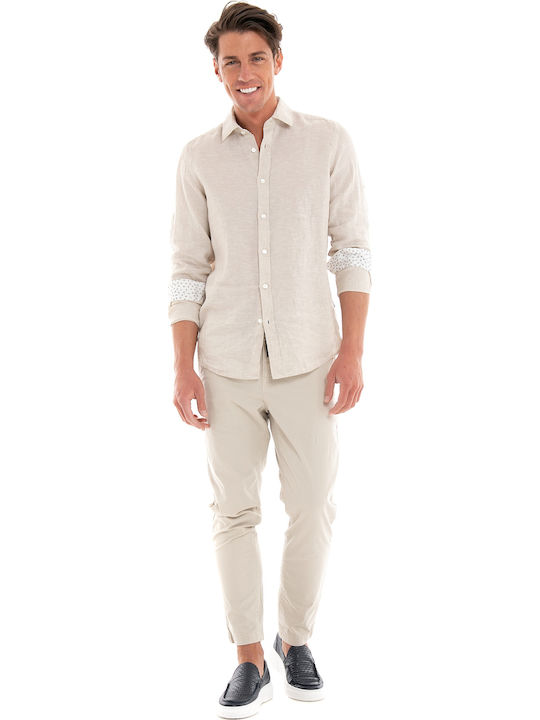 Hose Elastisch in Tapered Schnitt Beige