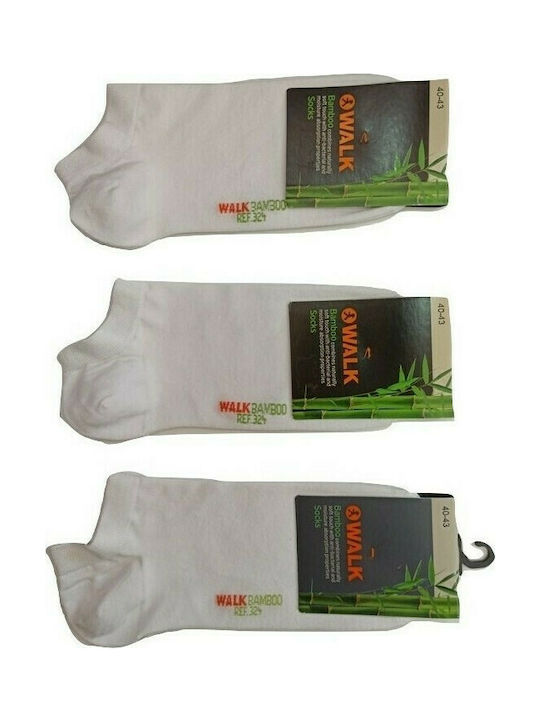 Walk W324 Women's Plain Socks White 3 Pack