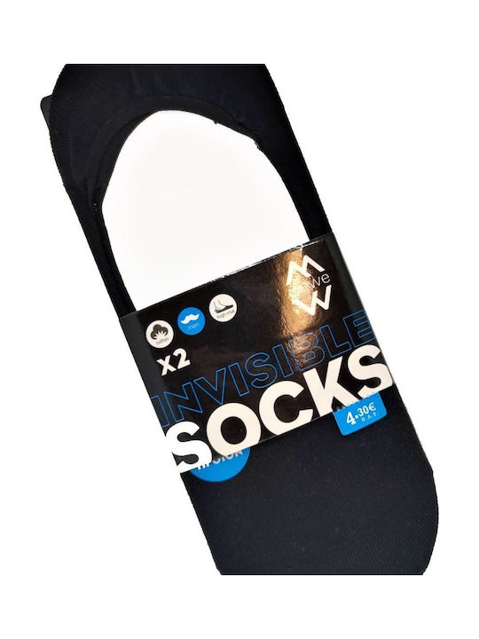 ME-WE Unisex Plain Socks Black 2 Pack