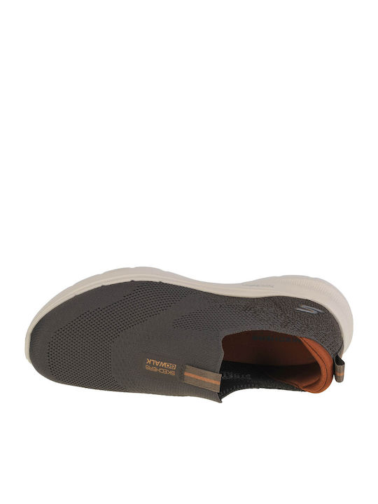 Go Walk 6 Men's Canvas Slip-Ons Brown