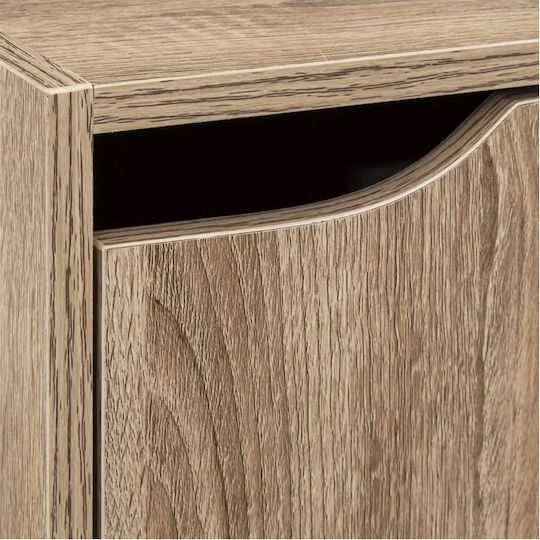 Simply Smart Standvitrine fürs Wohnzimmer aus Spanplatte Natur 34,5 x 32 x 100,5 cm