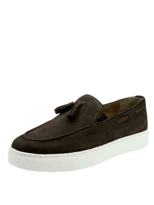 Giacomo Carlo Men's Leather Moccasins Brown