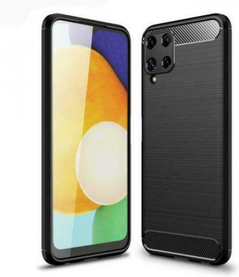 Forcell Carbon Задна корица Силикон Черен (Galaxy A22 4G)