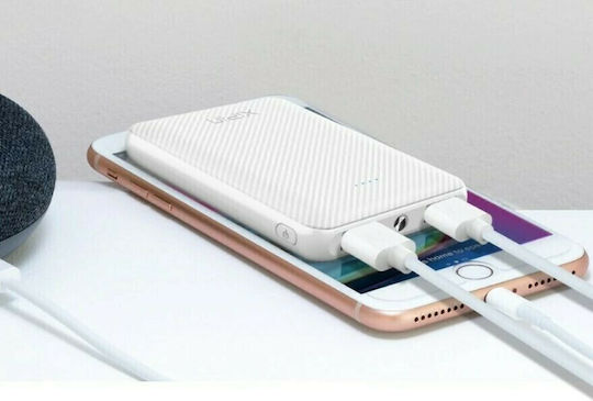 Xipin M3 Power Bank 5000mAh με 2 Θύρες USB-A Λευκό