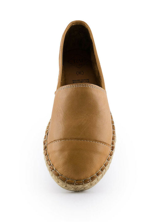 Women's Leather Espadrilles Tabac Brown
