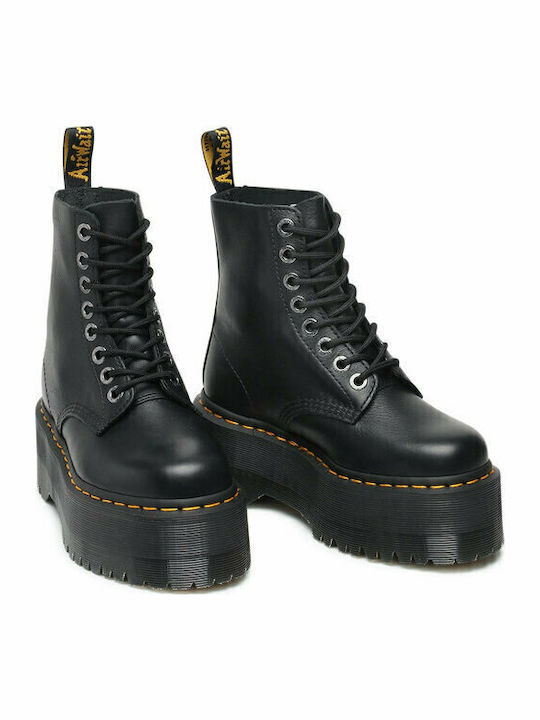 Pascal Max Leather Women's Ankle Boots with Medium Heel Black