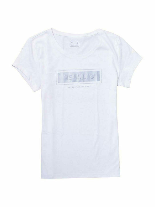 4F Damen Sportlich T-shirt Weiß