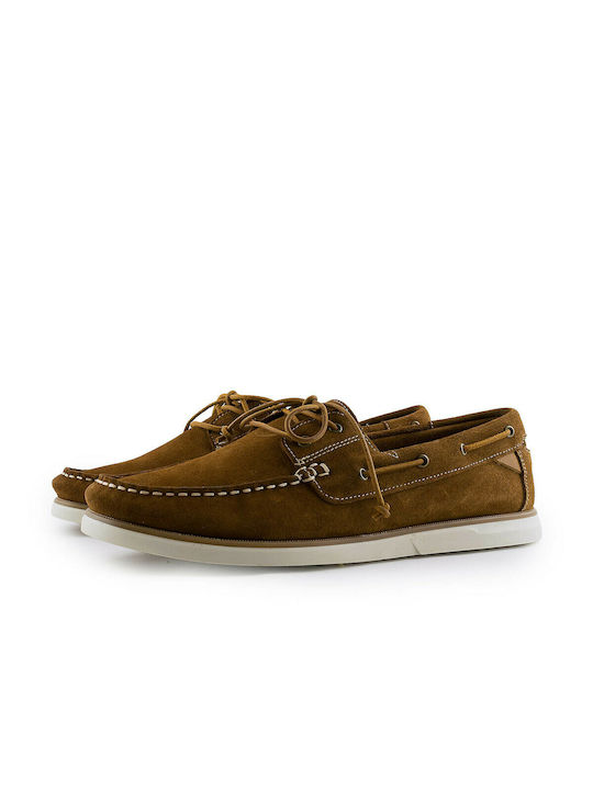 Dicas Ace Men's Leather Boat Shoes Tabac Brown