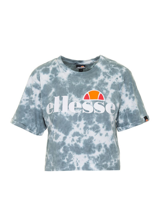 Alberta Tie Dye Γυναικείο Αθλητικό Crop Top Κοντομάνικο Γαλάζιο