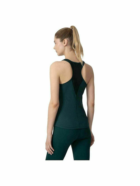 4F Damen Sportlich Bluse Ärmellos Grün