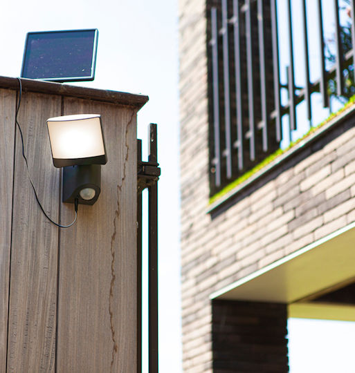 Lutec Sunshine Waterproof Solar LED Floodlight 7W Cold White 5000K with Motion Sensor IP44