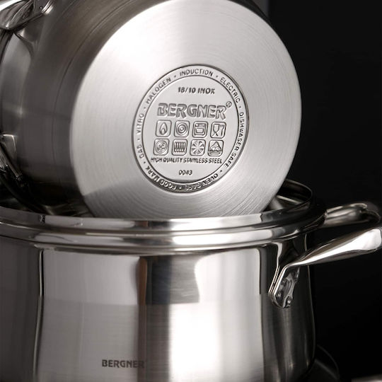 Bergner Gourmet Deep Stainless Steel Pot 5.6lt / 16cm