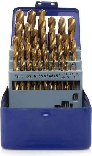 Tagred Set of 29 Drills HSS Titanium with Cylindrical Shank for Metal