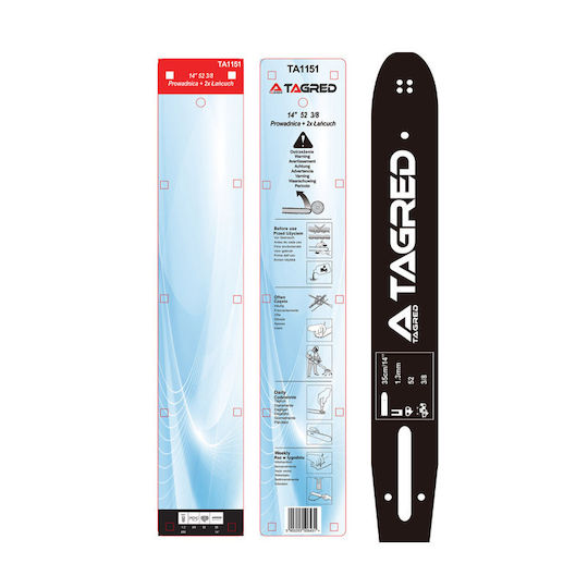 Tagred TA1151 Set lame și lanț pentru drujbe 35cm (14") cu Pas 3/8", Grosimea dintelui .050"-1.3mm & Numărul de dini 52E