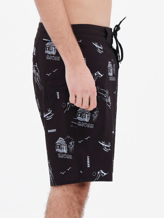 Men's Swimwear Bermuda Black with Patterns