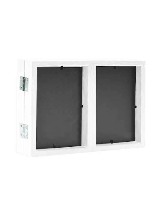 vidaXL Multi Picture Frame 3 Positions Wooden White