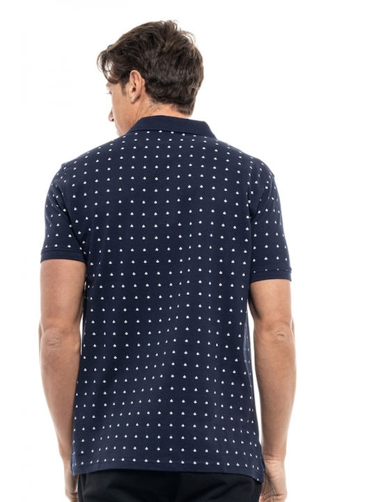 Biston Ανδρικό T-shirt Polo Navy Μπλε