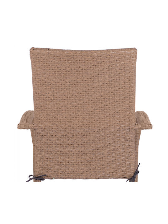 Scaun de exterior Rattan Maro cu pernă 56x60x94cm