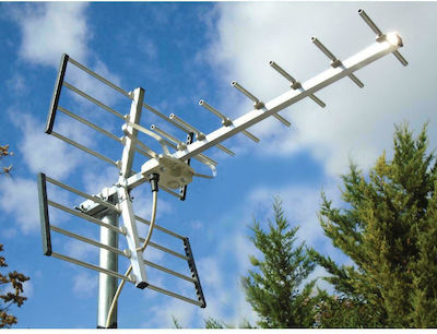 Mistral Magic Antenna Outdoor TV Antenna (without power supply) Silver Connection via Coaxial Cable