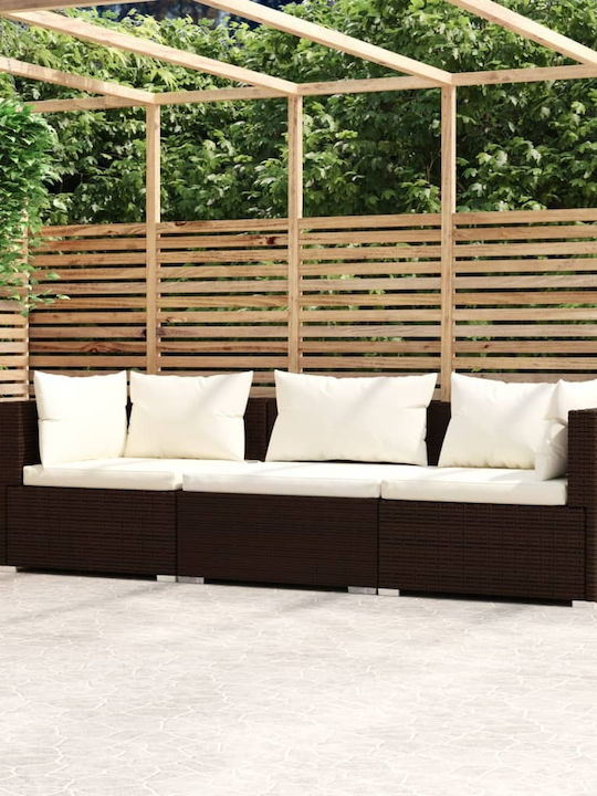 Tree-Seater Sofa Outdoor Rattan with Pillows 210x70x60.5cm