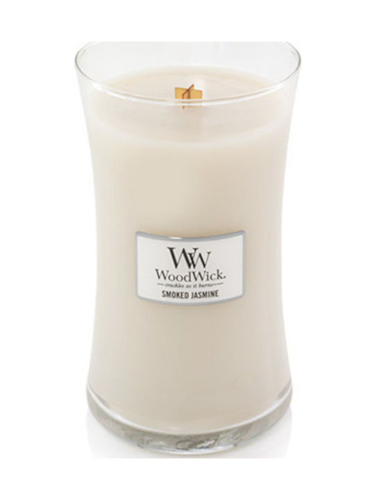 WoodWick Scented Candle Jar with Scent Smoked Jasmine Ecru 275gr 1pcs