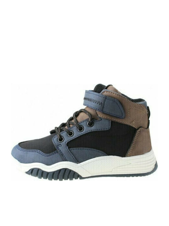 Παιδικά Sneakers High Ανατομικά με Σκρατς Μπλε