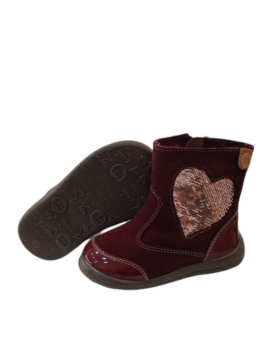 Ghete Copii cu Fermuar Burgundy