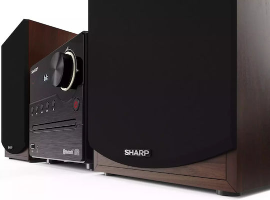Sharp Ηχοσύστημα 2.0 XLB512 45W με CD / Digital Media Player και Bluetooth Μαύρο