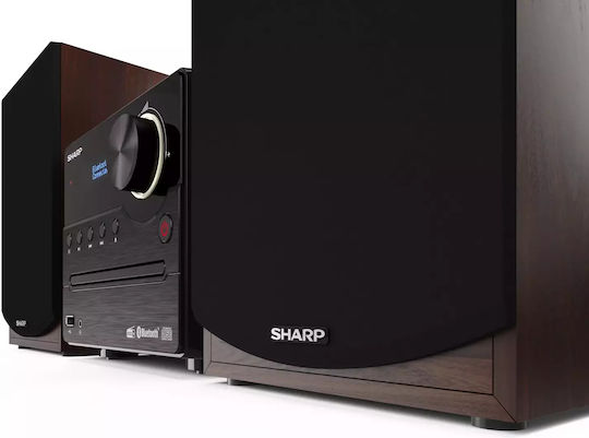 Sharp Ηχοσύστημα 2.0 XLB517 GC-15-XLB517DBR 7.5W με CD / Digital Media Player και Bluetooth Καφέ