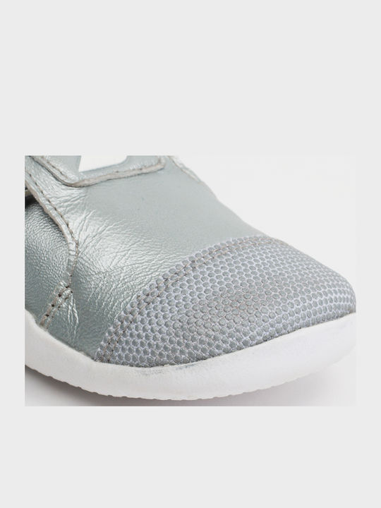 Bobux Soft Sole Baby Sneakers Silver Step Up Xplorer
