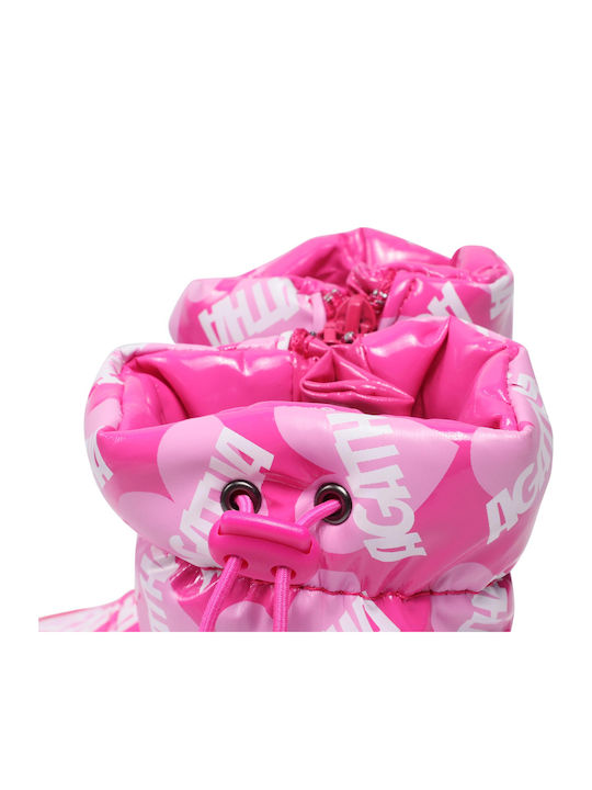 Kids Snow Boots with Zipper Fuchsia