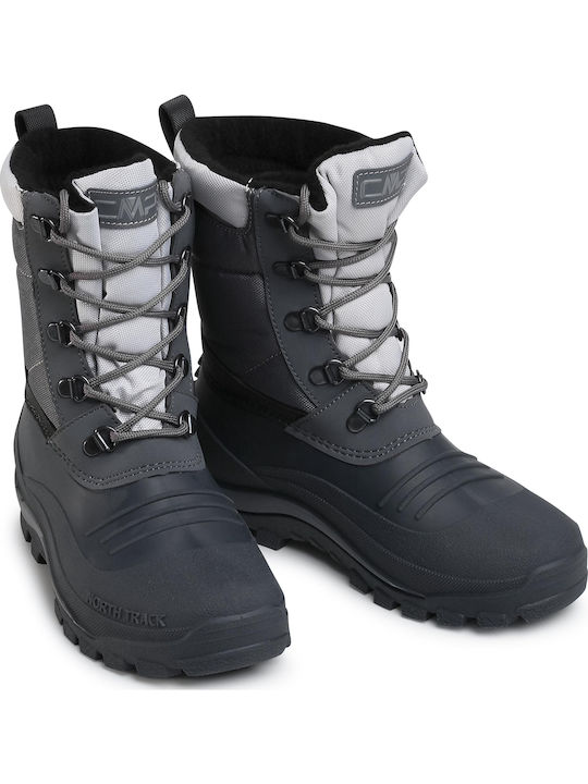 Kinderstiefel Schnee mit Schnürsenkeln Grau