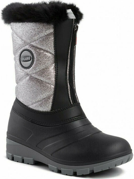 Nancy Kids Snow Boots with Zipper Black