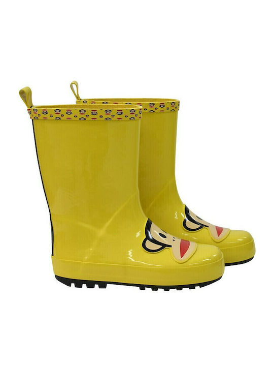 Kids Wellies Paul Face Yellow