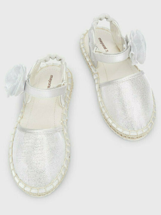Kids Espradrilles with Hoop & Loop Closure Silver