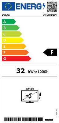 Kydos Τηλεόραση 32" HD Ready LED K32NH22SD01 (2021)