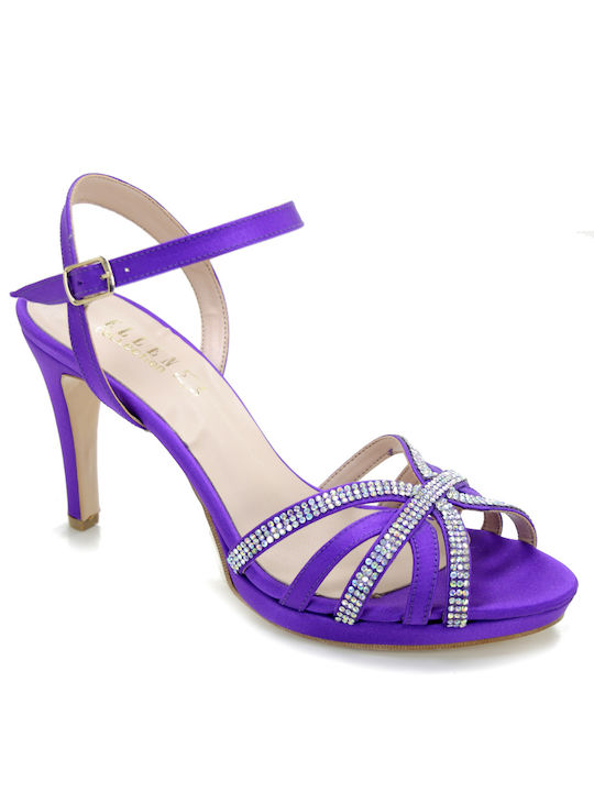 Ellen Platform Leather Women's Sandals Purple