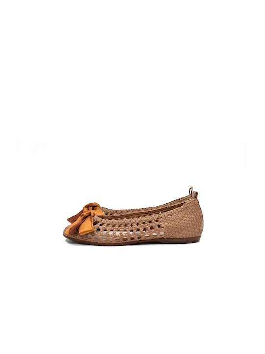 Wonders Anatomic Leather Ballerinas Camel