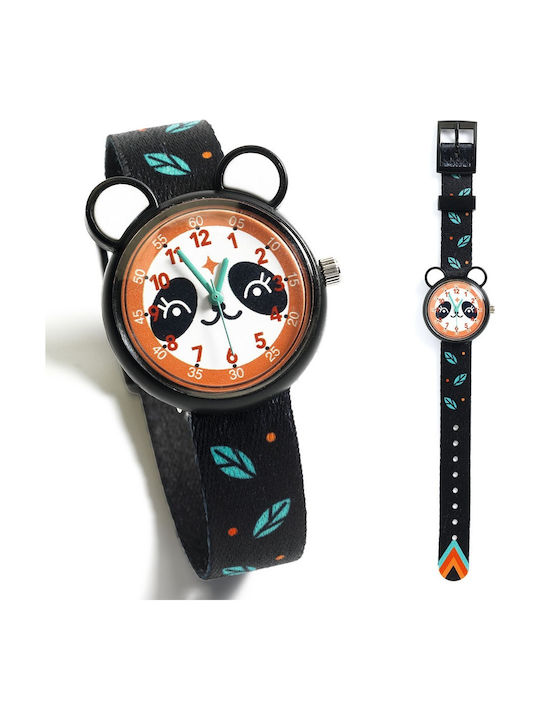 Djeco Детски Аналогов Часовник Panda Черен