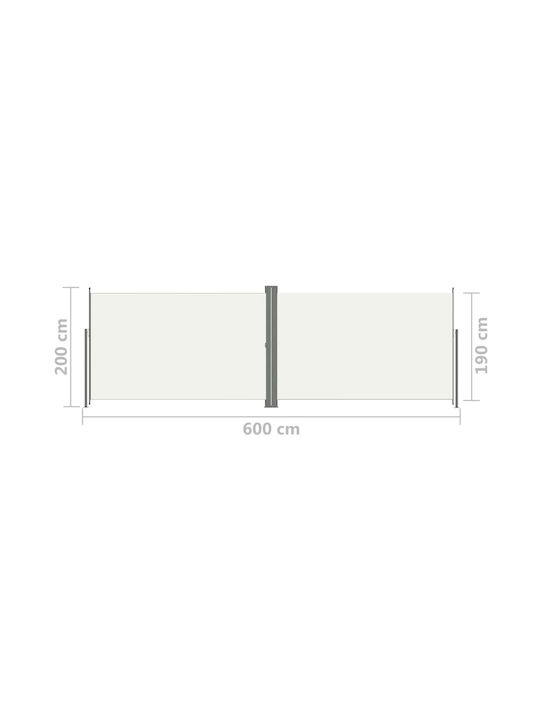 vidaXL Rulou lateral de umbrire Grădină Cremă x6m