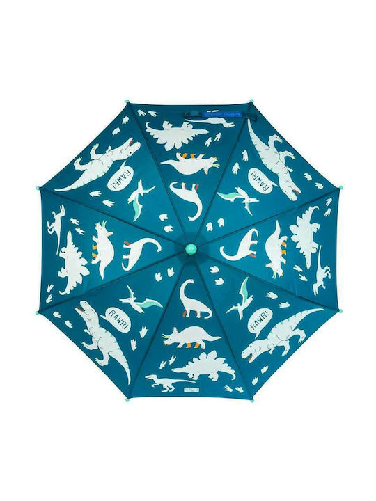 Stephen Joseph Kids Curved Handle Umbrella Dinosaur with Diameter 69cm Blue