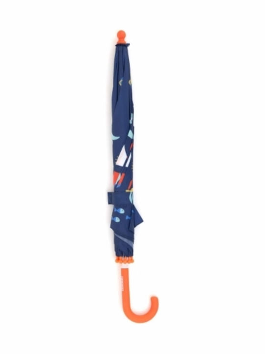 Penny Scallan Kids Curved Handle Umbrella with Anchor with Diameter 80cm Blue