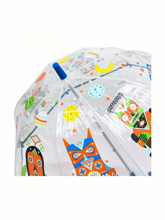 Djeco Kids Curved Handle Umbrella with Robot with Diameter 70cm Transparent