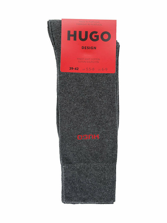 Hugo Men's Solid Color Socks Gray 2Pack