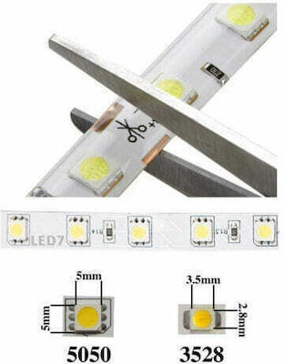 Led7 Bandă LED Alimentare 12V RGB Lungime 5m și 60 LED-uri pe Metru SMD5050