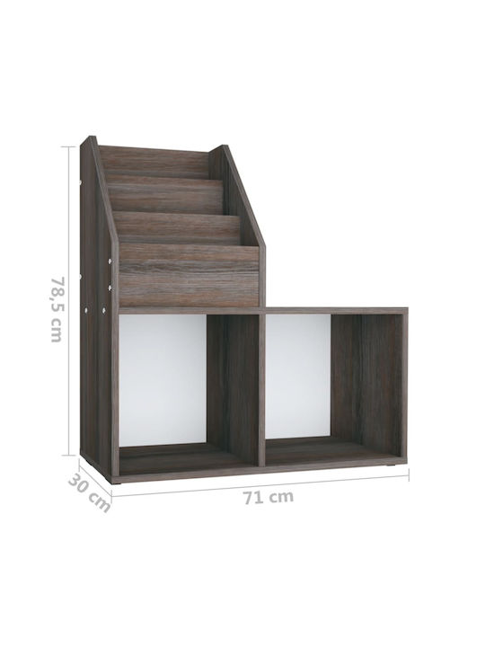 Παιδική Ραφιέρα Δαπέδου Γκρι/Sonoma Δρυς 71x30x78.5εκ.