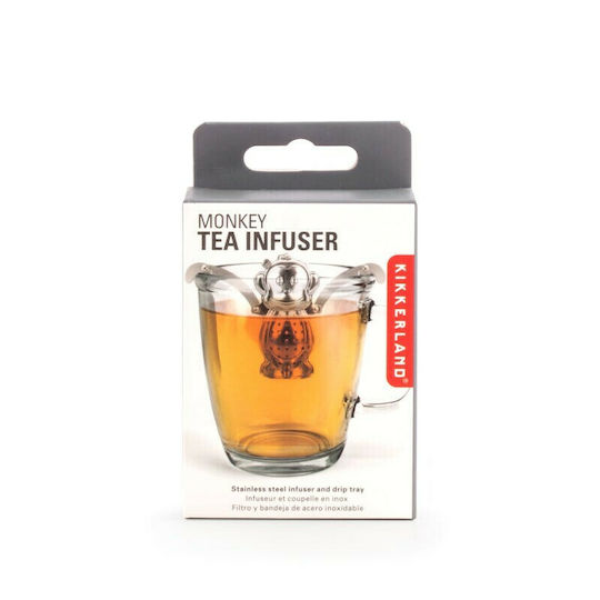 Kikkerland Monkey Tea Filter with Handle Metallic 1pcs CU39
